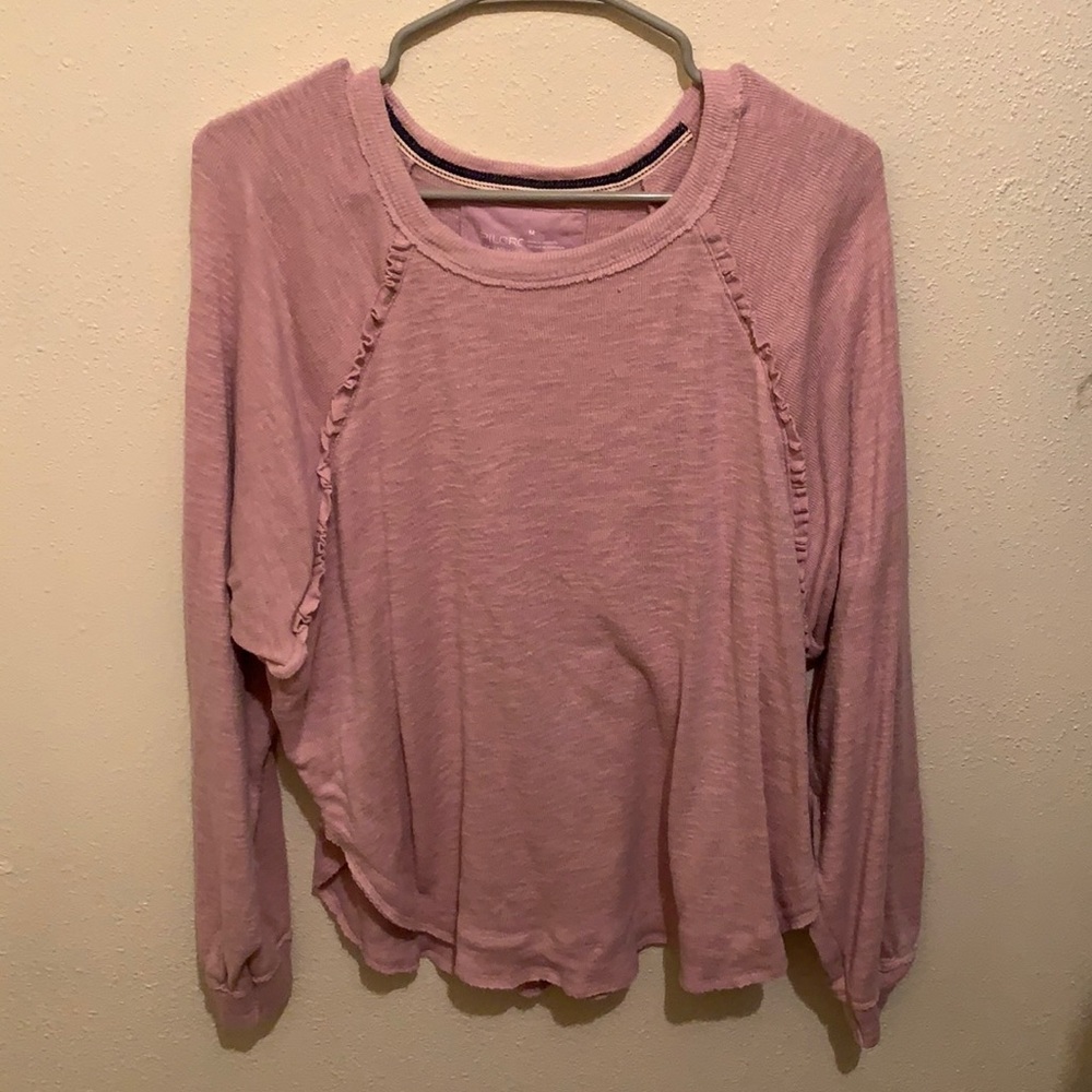 Pink Ruffle Thermal Top: Anthropologie